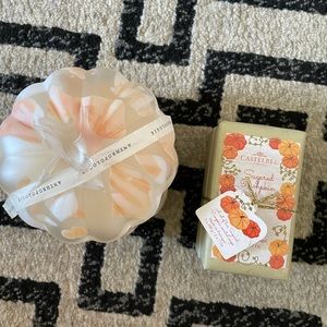 Anthropologie candle and 2 bars of soap